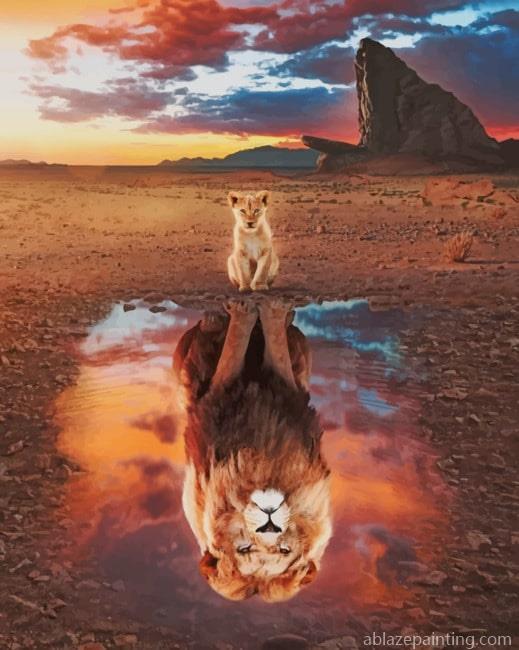 Lion Reflection In Water New Paint By Numbers.jpg