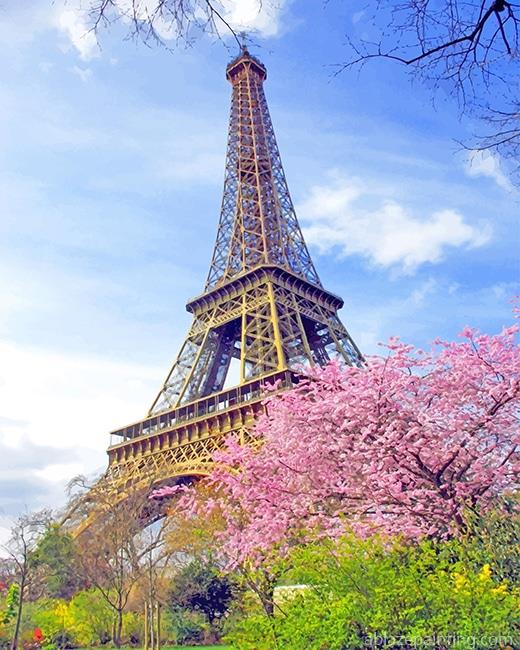 Eiffel Tower In Spring New Paint By Numbers.jpg
