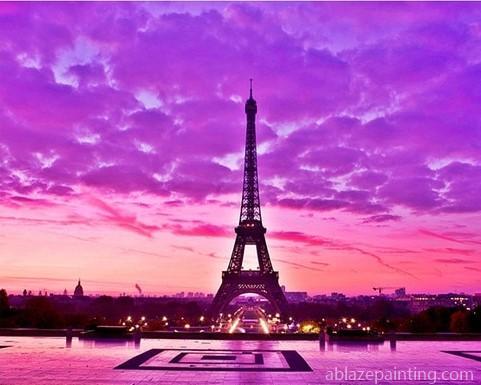 Sunset Eiffel Tower Cities Paint By Numbers.jpg