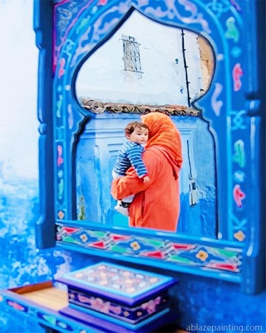 Mom And Son Chefchaouen New Paint By Numbers.jpg