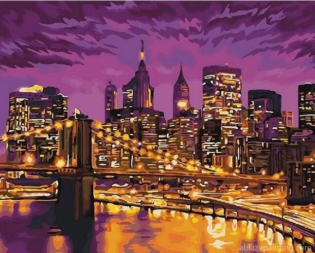 New York Purple Night Cities Paint By Numbers.jpg