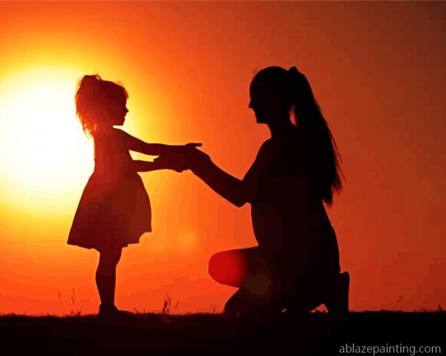 Mother And Daughter Silhouette Paint By Numbers.jpg