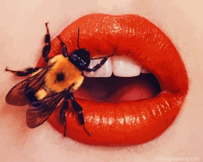Bee On Red Lips Paint By Numbers.jpg