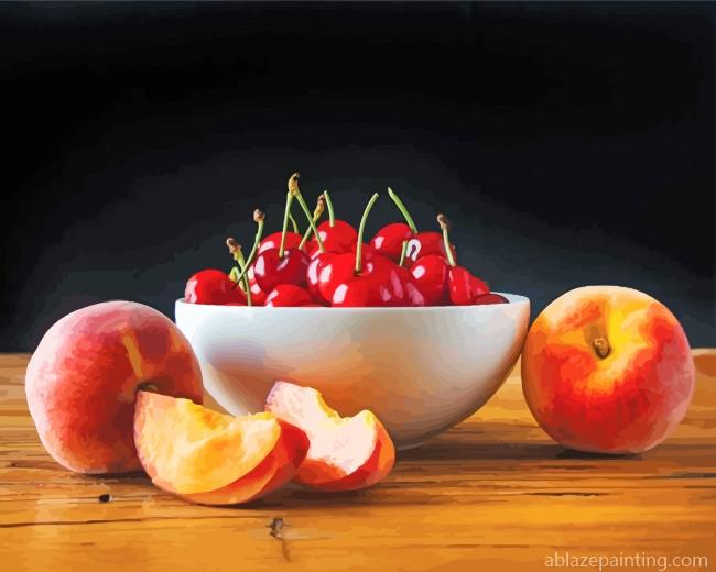 Cherries And Peaches Fruits Paint By Numbers.jpg
