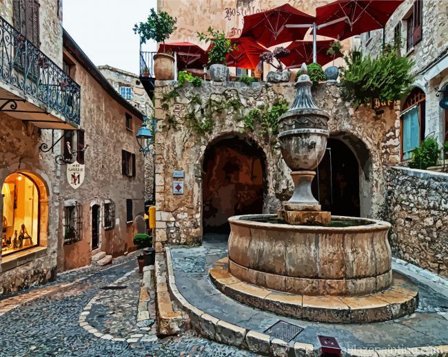 Saint Paul De Vence Fountain France Paint By Numbers.jpg