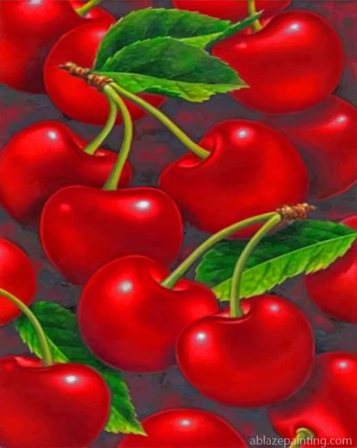 Red Cherry Fruits Paint By Numbers.jpg
