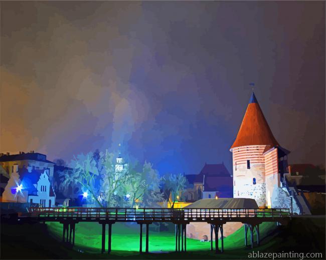 Kaunas Castle At Night Paint By Numbers.jpg