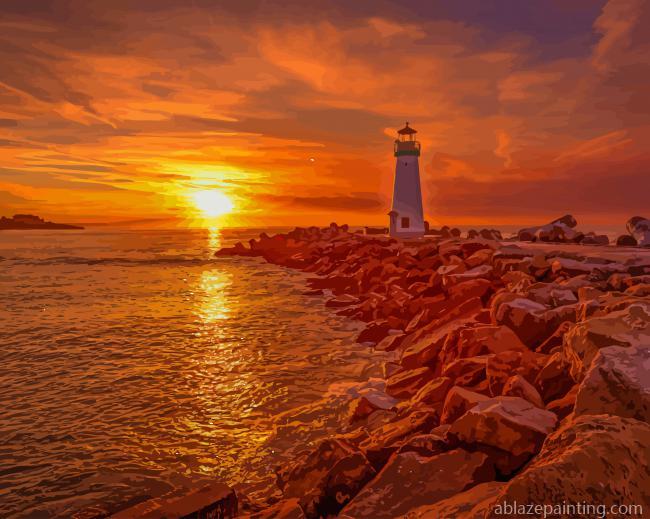 Lighthouse Sunset View New Paint By Numbers.jpg