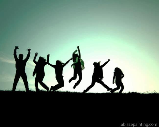 People Jumping In The Air Silhouette Paint By Numbers.jpg