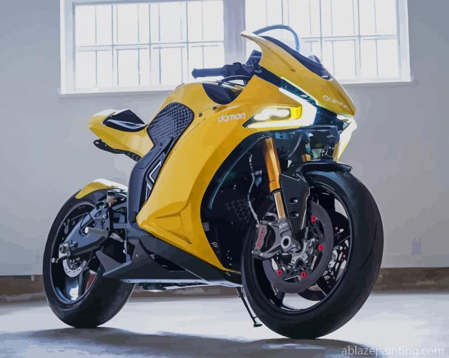Yellow Damon Motorcycle New Paint By Numbers.jpg