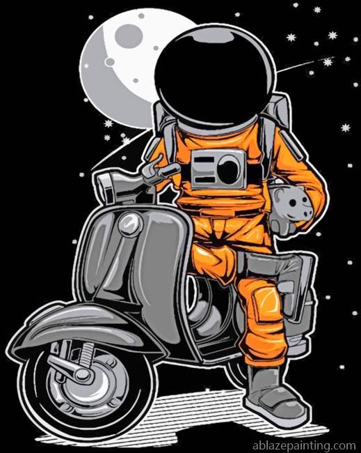 Astronaut On Scooter Spaces Paint By Numbers.jpg