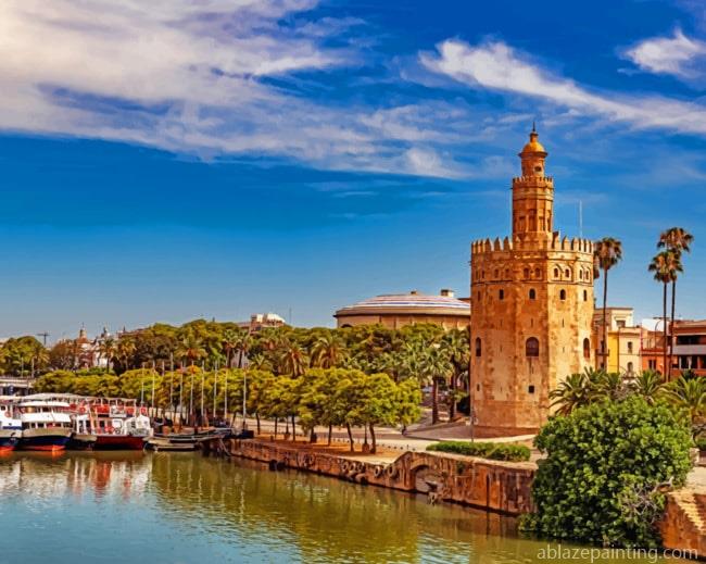 Torre Del Oro In Spain Cities Paint By Numbers.jpg