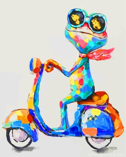 Frog On Scooter Paint By Numbers.jpg