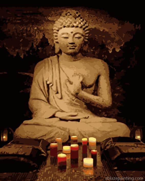 Statue Of Buddha In Temple Still Life Paint By Numbers.jpg