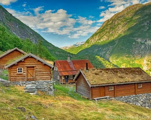 Norway Mountains And Houses New Paint By Numbers.jpg