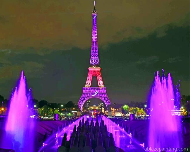 Eiffel Tower At Night Landmarks Paint By Numbers.jpg