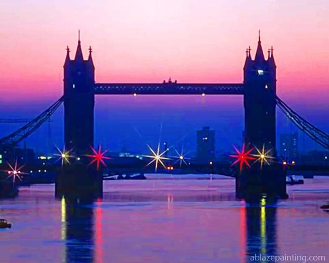 Tower Bridge At Night Silhouette Paint By Numbers.jpg