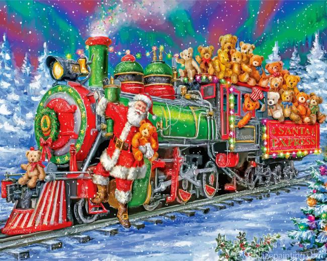 Christmas Santa Train Paint By Numbers.jpg
