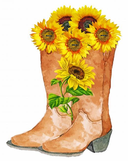 Cowboy Boots With Flowers Paint By Numbers.jpg