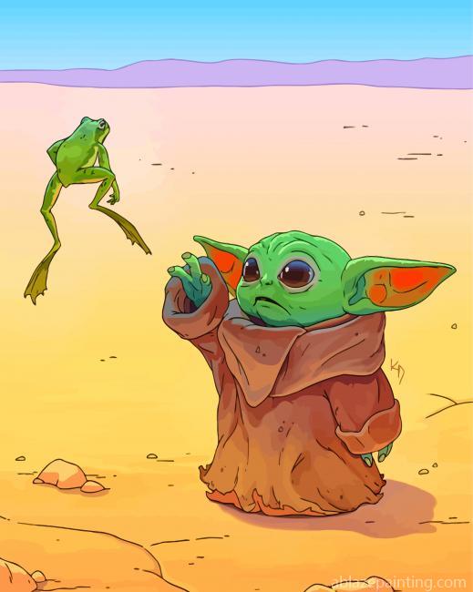 Baby Yoda And The Frog Paint By Numbers.jpg