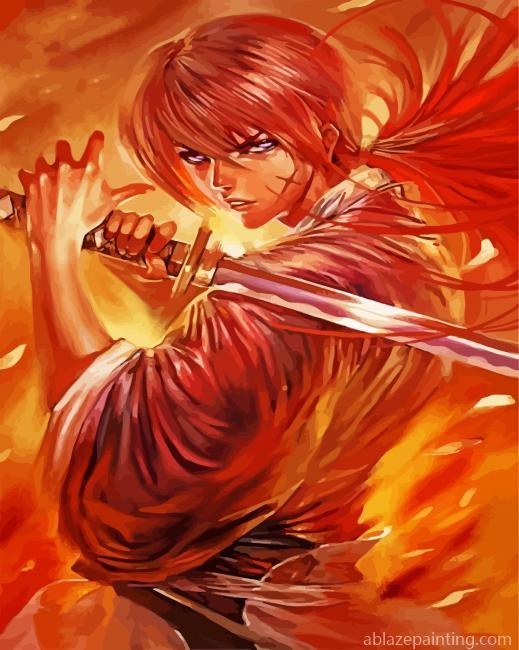 Cool Kenshin Himura Paint By Numbers.jpg
