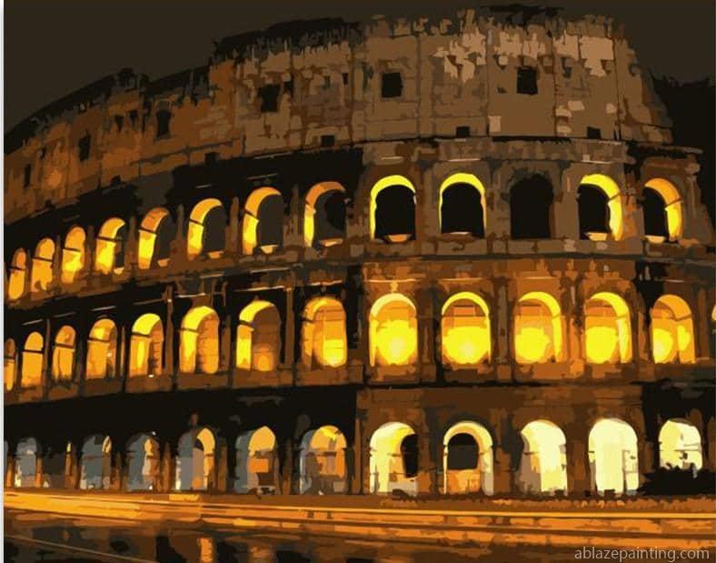 Colosseum At Night Rome Cities Paint By Numbers.jpg