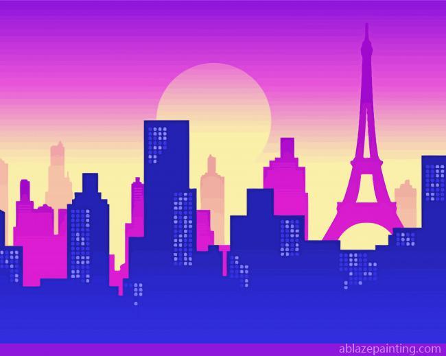 Paris Purple Sky Illustartion Paint By Numbers.jpg