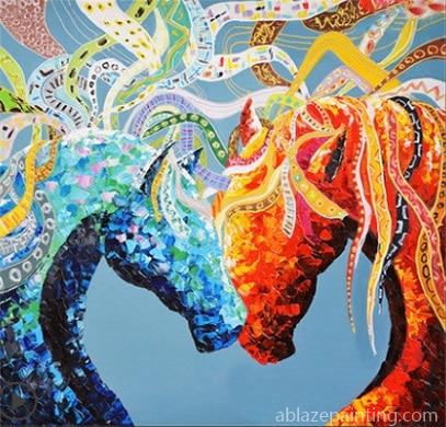 Couple Abstract Horses Animals Paint By Numbers.jpg