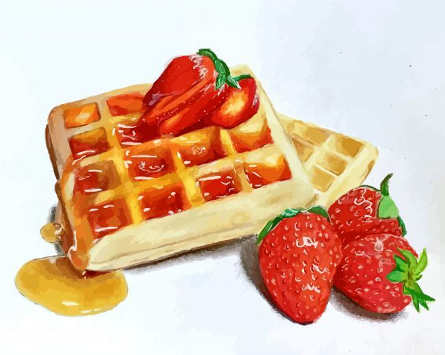 Waffles And Strawberries Paint By Numbers.jpg