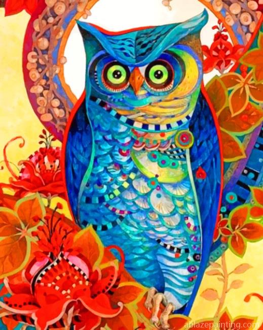 Abstract Colorful Owl Birds Paint By Numbers.jpg