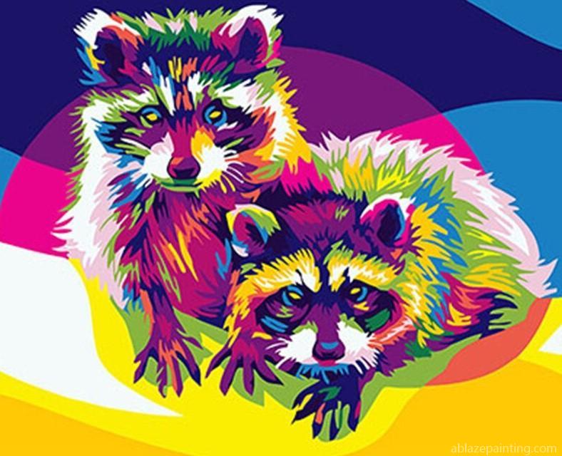 Colorful Raccoons Paint By Numbers.jpg