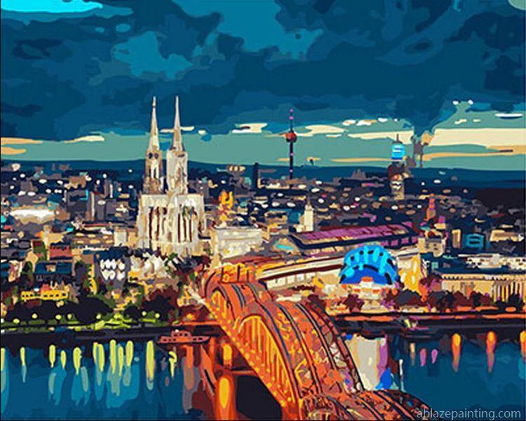 Frankfurt Bridge At Night Cities Paint By Numbers.jpg