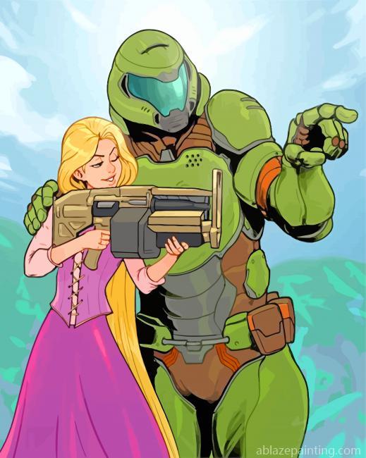 Doom Guy And Rapunzel Paint By Numbers.jpg