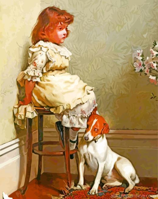 Little Girl And Dog Charles Burton Paint By Numbers.jpg