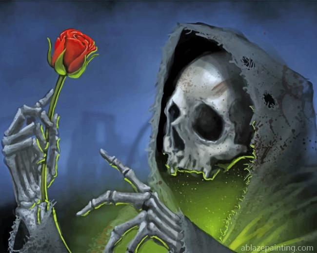 Skull Holding Rose Paint By Numbers.jpg