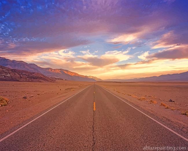 Empty Road Purple Sky New Paint By Numbers.jpg