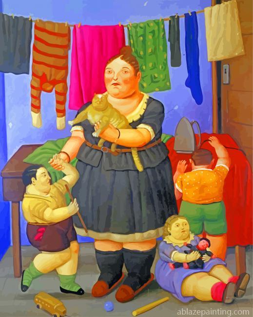 Fat Mother And Children Paint By Numbers.jpg
