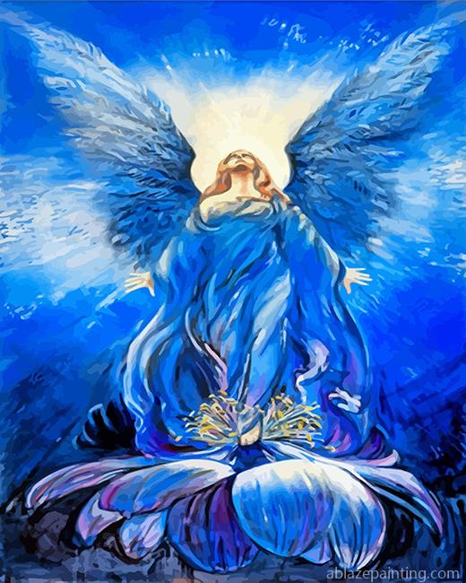 Blue Angel Of Love In A Lotus Flower Paint By Numbers.jpg