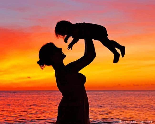 Mother And Child Silhouette New Paint By Numbers.jpg