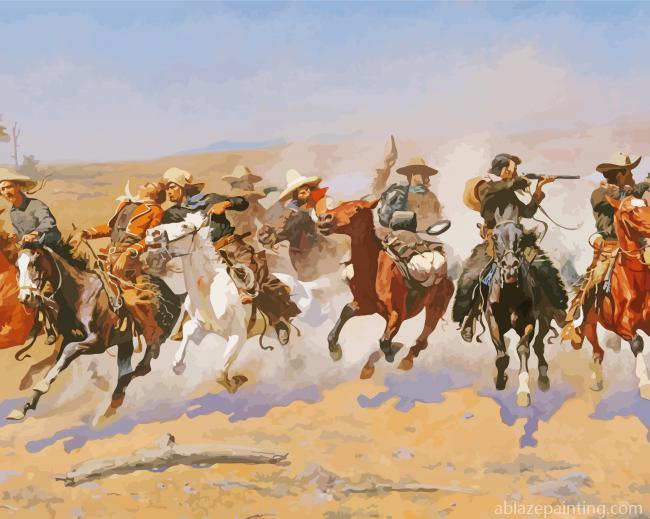 A Dash For The Timber By Frederic Remington Paint By Numbers.jpg