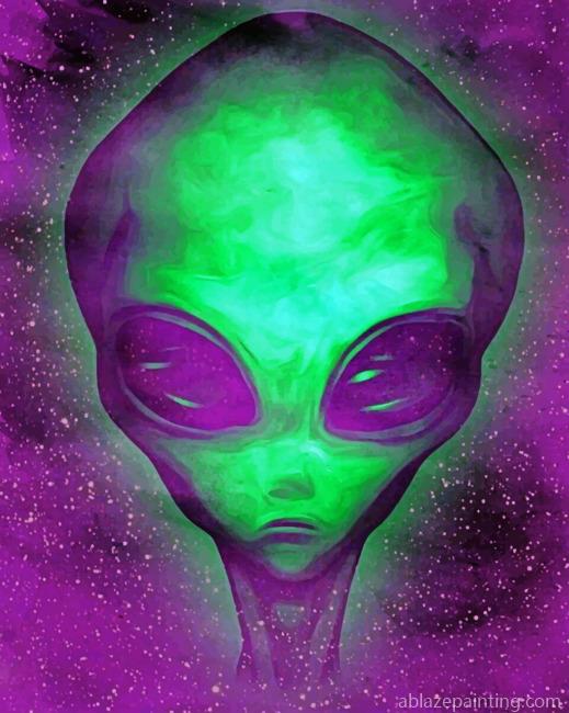 Green Alien Illustrations Paint By Numbers.jpg