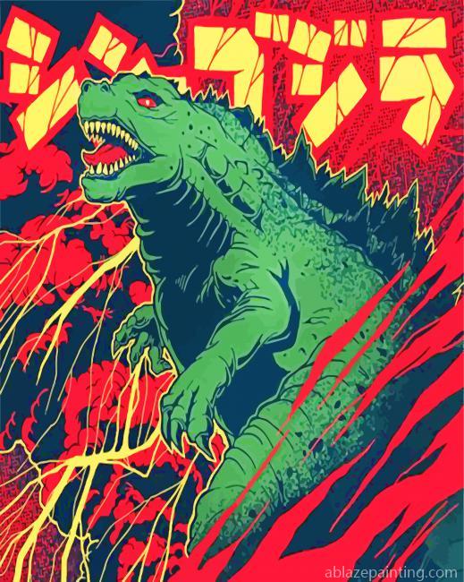 Green Godzilla Illustration Paint By Numbers.jpg