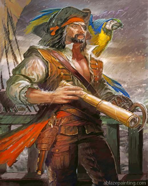 Pirate With Parrot Paint By Numbers.jpg