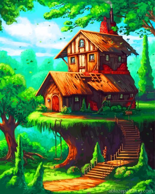 Fantasy House In Woods Paint By Numbers.jpg