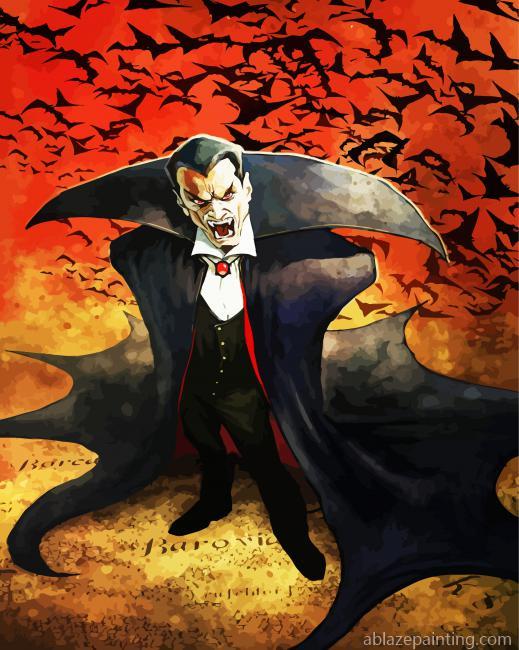 Dracula Man With Bats Paint By Numbers.jpg