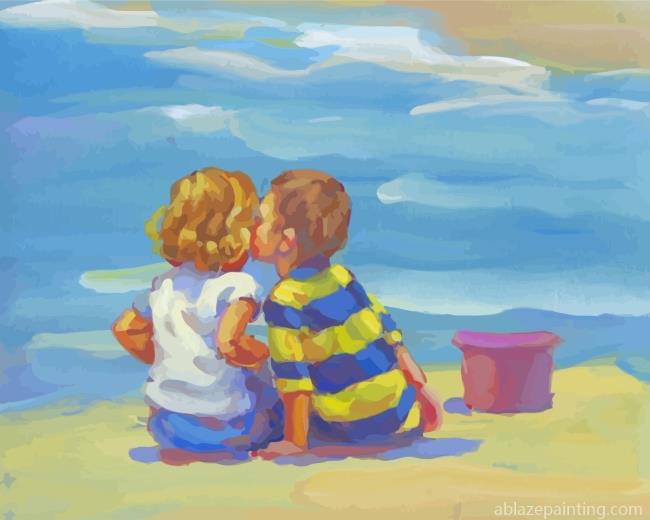 Boy And His Sister In Beach Paint By Numbers.jpg