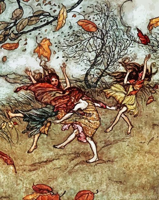 Autumn Fairies By Arthur Rackham Paint By Numbers.jpg