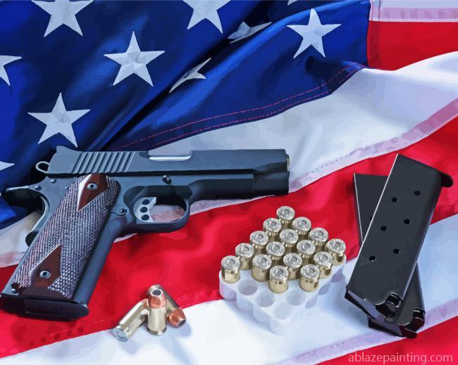 American Flag With Gun And Bullets Paint By Numbers.jpg