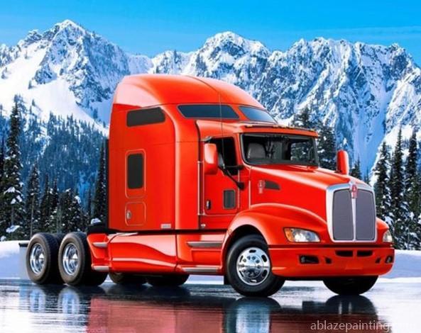 Red Truck In Snow Paint By Numbers.jpg