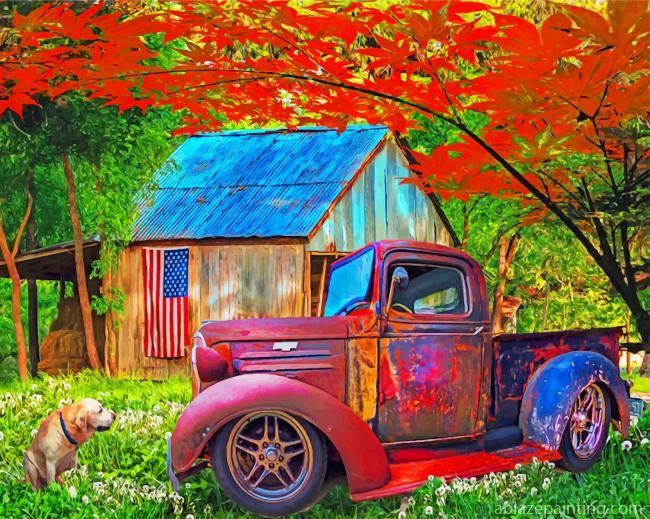 Rusty Truck In Farm Paint By Numbers.jpg
